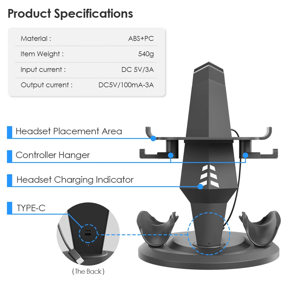 Vertical Charge Stand Controller Holder VR Headset Display