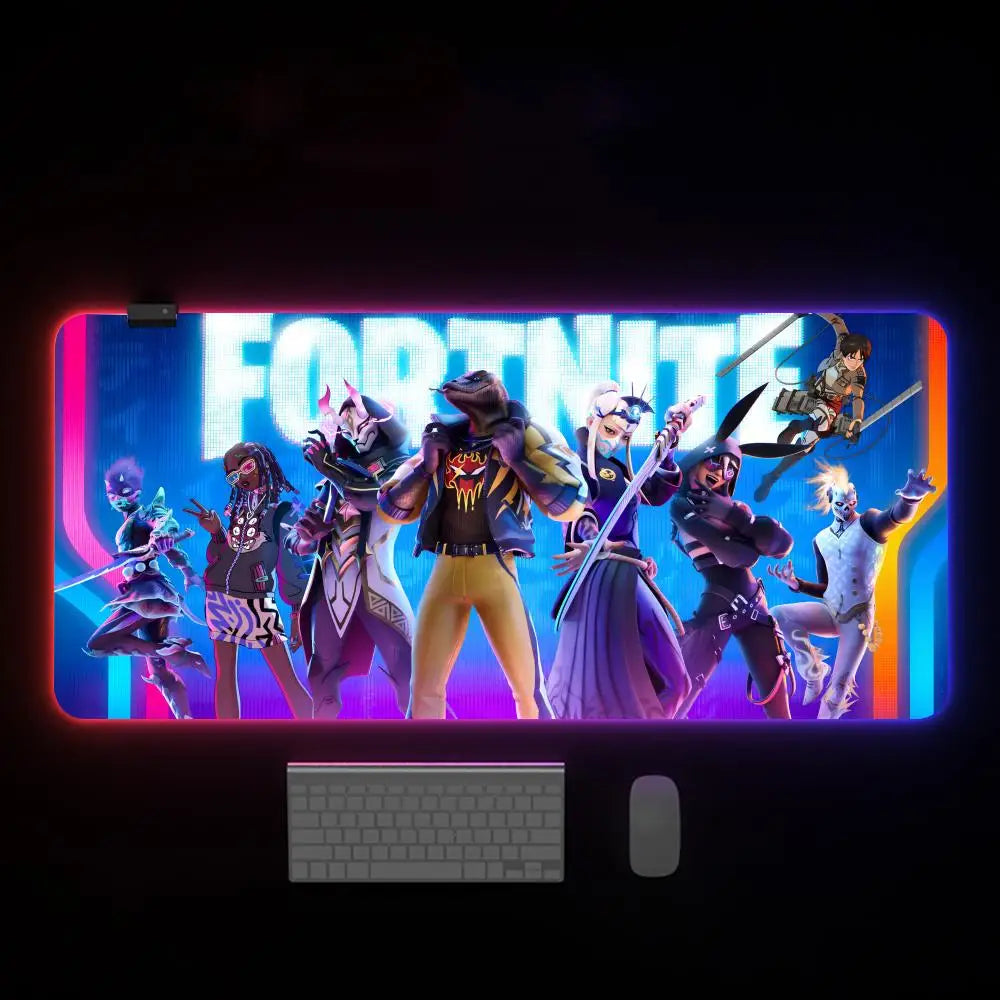 F-Fortnite mouse pad, RGB streamer, LED gaming internet café table