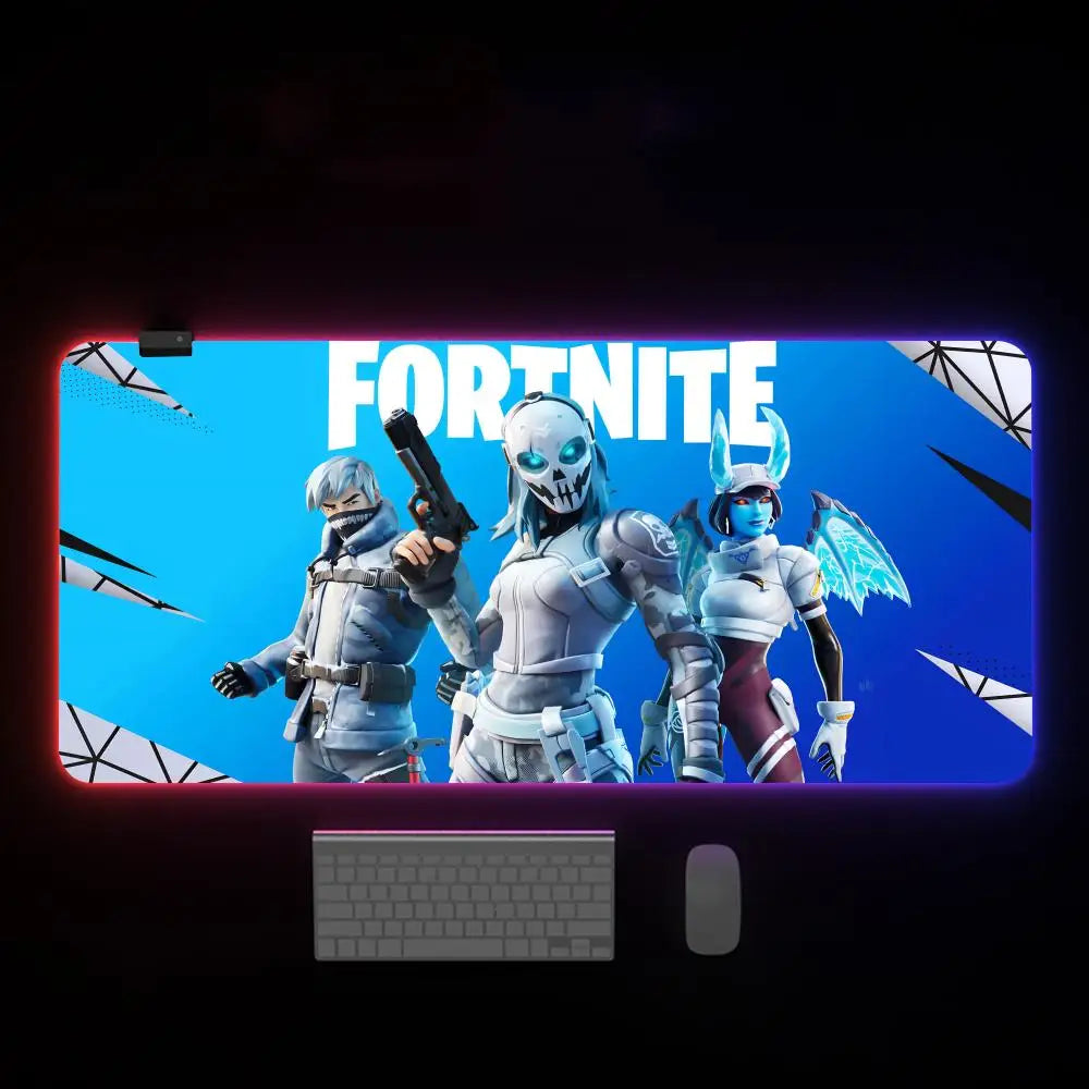 F-Fortnite mouse pad, RGB streamer, LED gaming internet café table