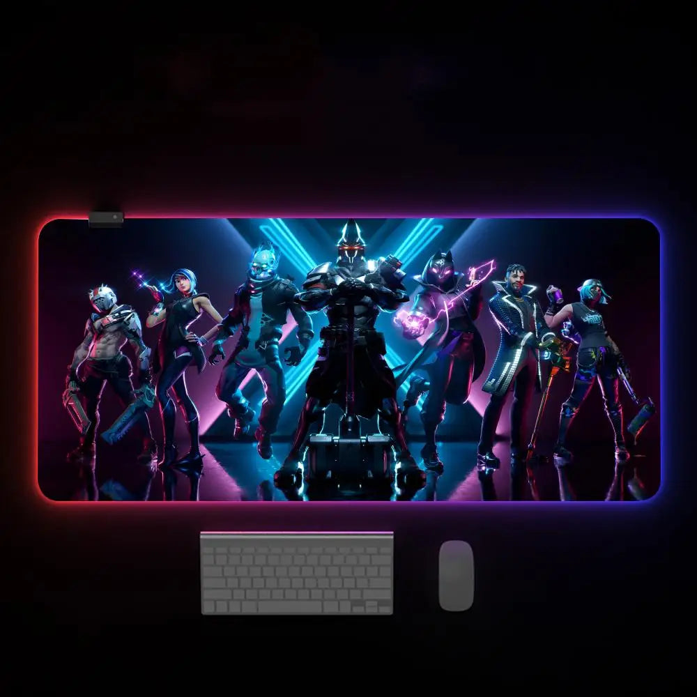 F-Fortnite mouse pad, RGB streamer, LED gaming internet café table